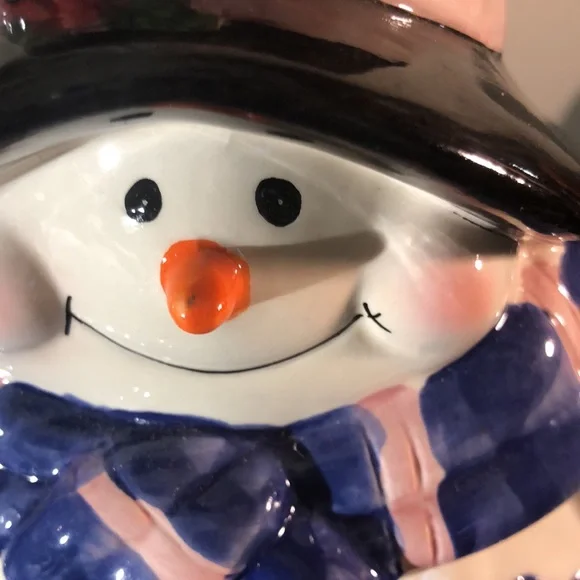 Snow Man Cookie Jar Large. Hand Made